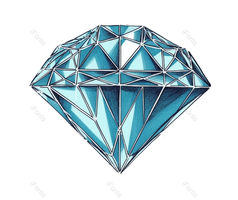 卡通图片,手绘钻石元素,浪漫PNG,蓝色免抠素材